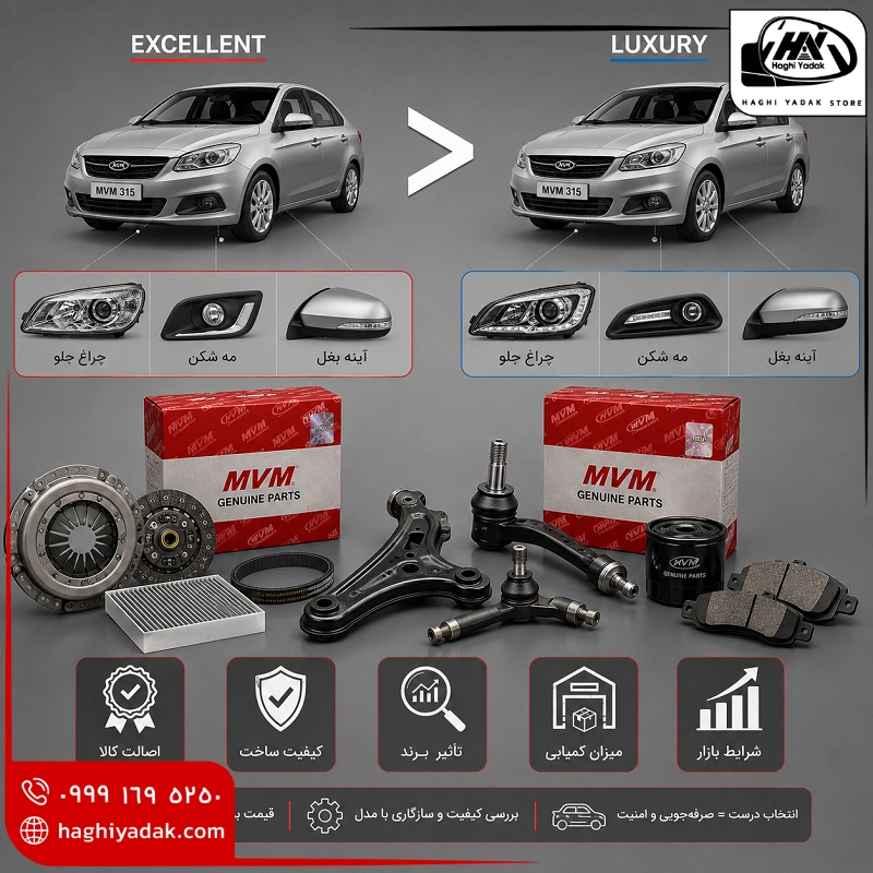 قیمت قطعات ام وی ام ۳۱۵ اکسلنت و لاکچری