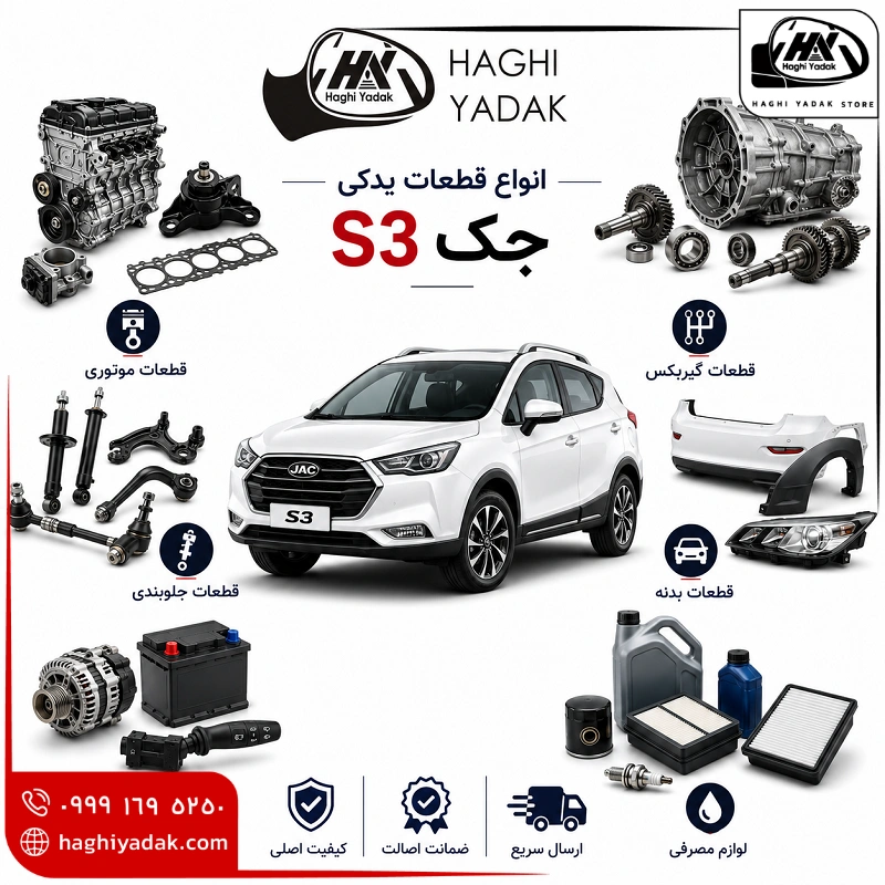 انواع قطعات یدکی جک S3